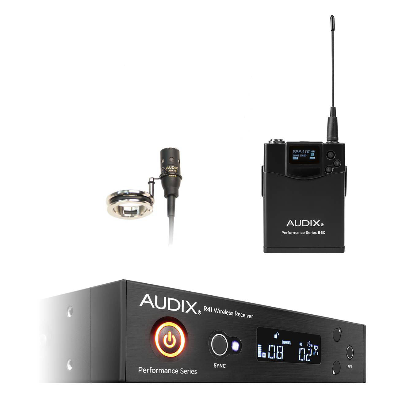 Audix AP41 Flute Wireless Microphone System R41 Diversity Receiver B60 Bodypack with ADX10FLP