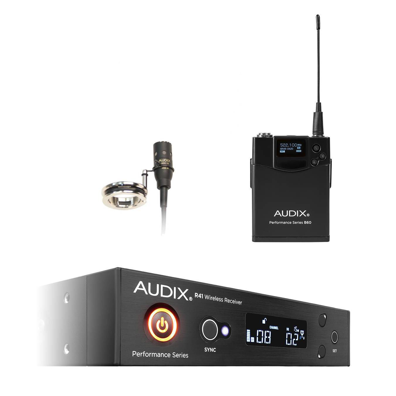 Audix AP41 Flute Wireless Microphone System R41 Diversity Receiver B60 Bodypack with ADX10FLP
