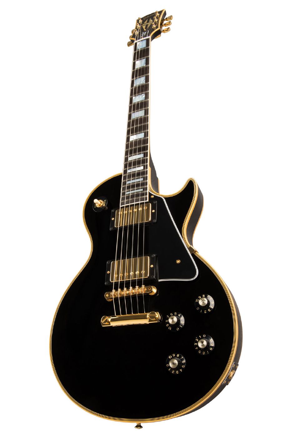 Gibson 1968 Les Paul Custom Reissue VOS Electric Guitar in Ebony Gloss