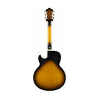 Ibanez LGB300 George Benson signature electric guitar with vintage yellow sunburst finish, maple neck, and Prestige craftsmanship.