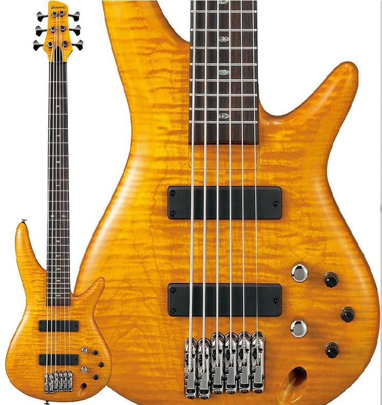 Ibanez GVB1006 Gerald Veasley Signature 6 String Bass Guitar - Amber