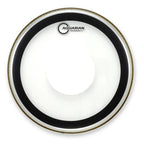 AQUARIAN PERFORMANCE II 2-ply clear drumhead with power dot, designed for durable sound and performance on drum kits.