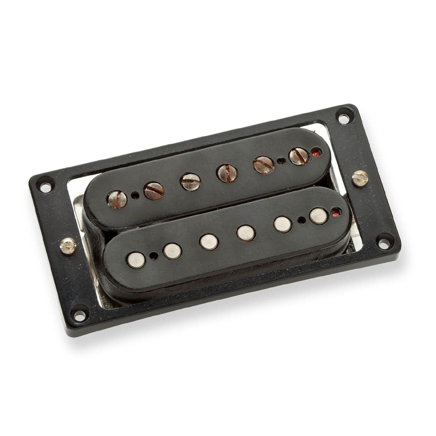 Black Seymour Duncan Antiquity Jazz Model Neck pickup for electric guitars, shown mounted on a guitar body.