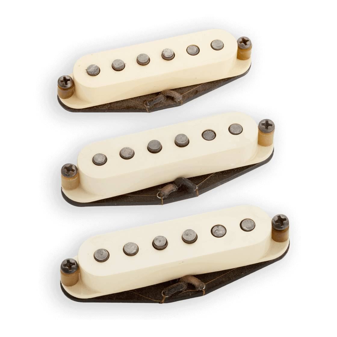 Seymour Duncan Antiquity For String Texas Hot guitar pickups showing vintage-style pickups with black covers and mounting hardware.