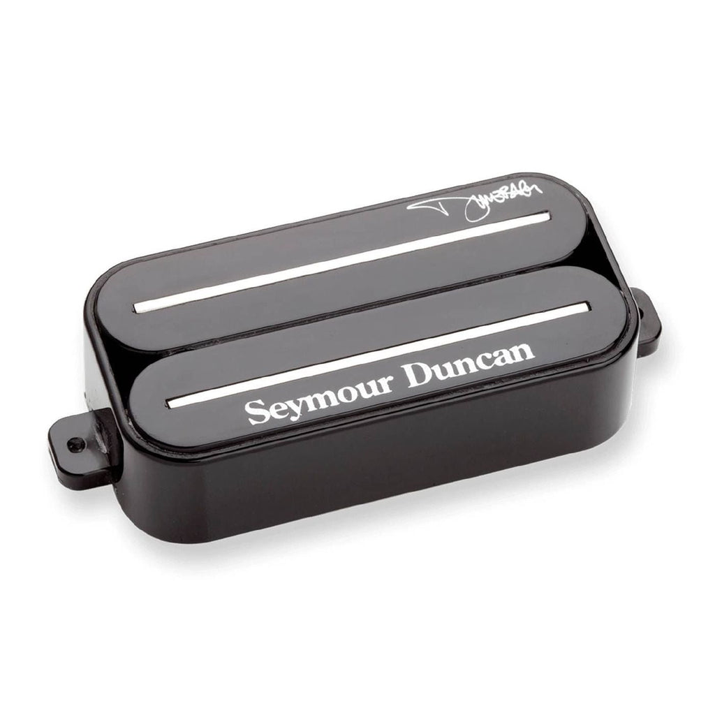 Seymour Duncan SH-13 Dimebucker bridge humbucker pickup for electric guitars, shown with mounting and wiring details.