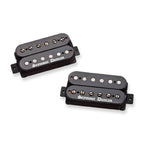 Seymour Duncan Black Winter humbucker pickups in black with metal covers for electric guitars, shown mounted on a guitar body.