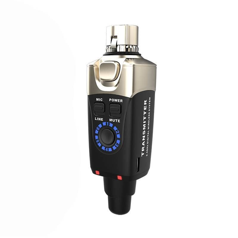Xvive U3 Transmitter for PA systems, compact audio transmitter device with Xvive branding, used for wireless microphone setups