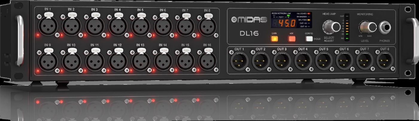 Midas DL16 Digital Stagebox 16 Inputs / 8 Outputs