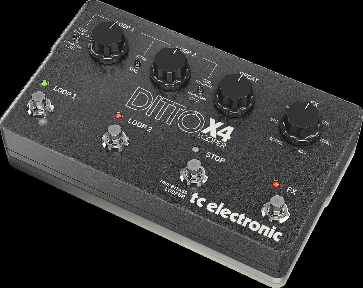 TC Electronic Ditto X4 Dual Track Looper Guitar Effects Pedal with 7 Loop FX