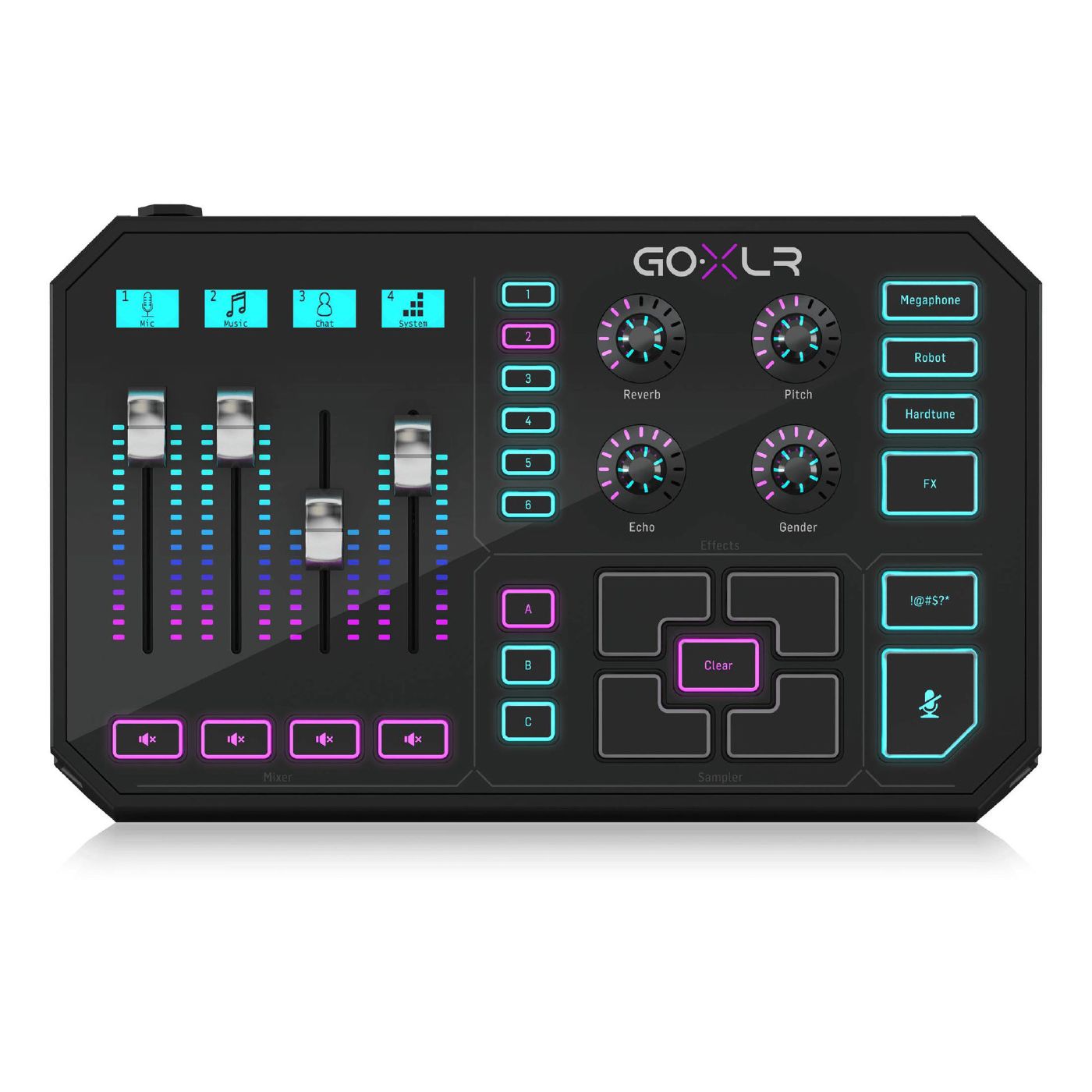 TC Helicon Go XLR Online Broadcaster Platform with 4-Channel Mixer, Faders, and Vocal Effects