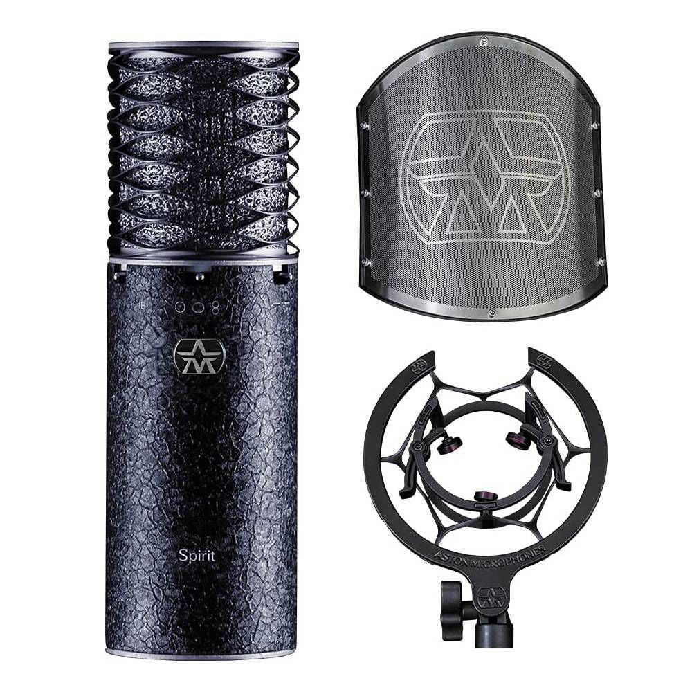 Aston Microphones Spirit Black Bundle Limited Edition Multi Pattern Condenser Microphone Set