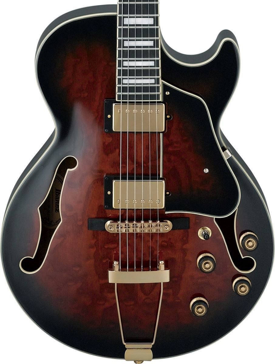 Ibanez AG95QA Artcore Hollow Body Guitar - Dark Brown Sunburst