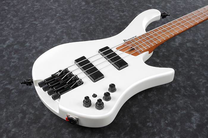 Ibanez EHB1000 PWM Electric Bass Guitar in Pearl White Matte with Gig Bag