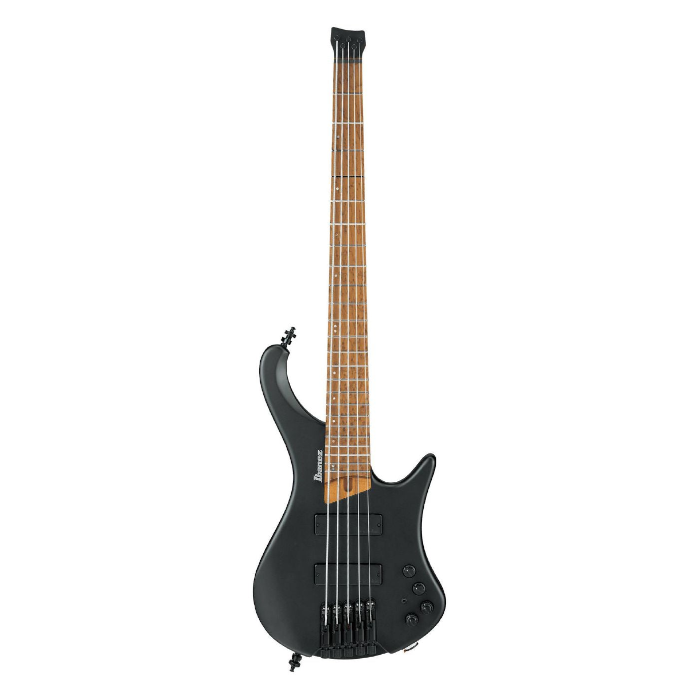 Ibanez EHB1005 Headless 5-String Bass Guitar in Black Flat with Bag