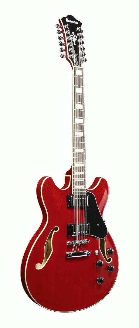 Ibanez AS7312 Artcore Hollow Body 12-String Electric Guitar in Transparent Cherry Red