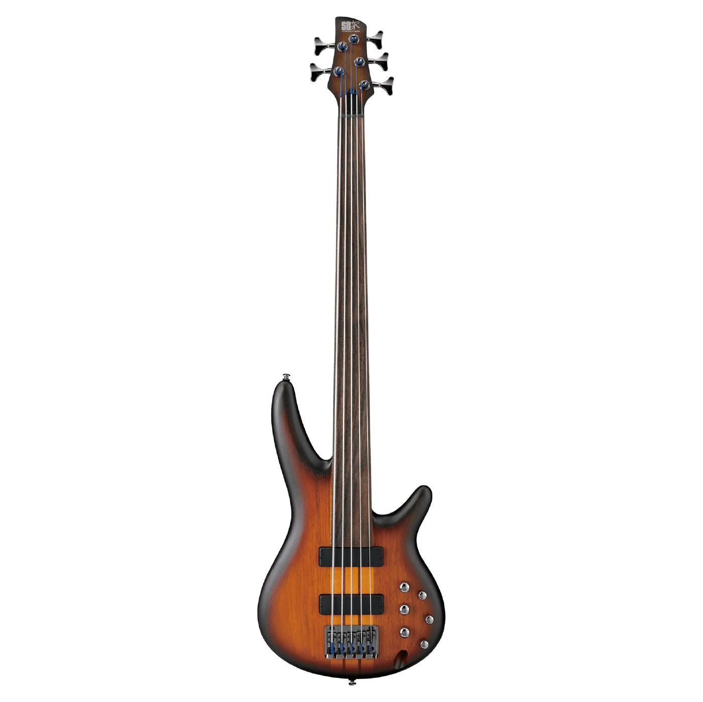 Ibanez SRF705 SR Series Fretless 5 String Bass Guitar - Brown Burst Flat