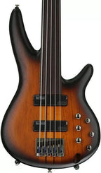 Ibanez SRF705 SR Series Fretless 5 String Bass Guitar - Brown Burst Flat