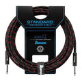 Ibanez SI20 20ft Guitar Cable in Black/Wine Red Woven