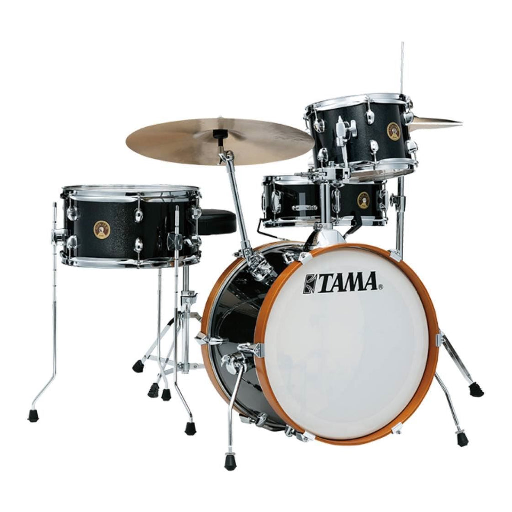 Tama LJK48H4 4-piece club jam drum kit with hardware in charcoal mist wrap, featuring snare, toms, bass drum, and cymbal stands.
