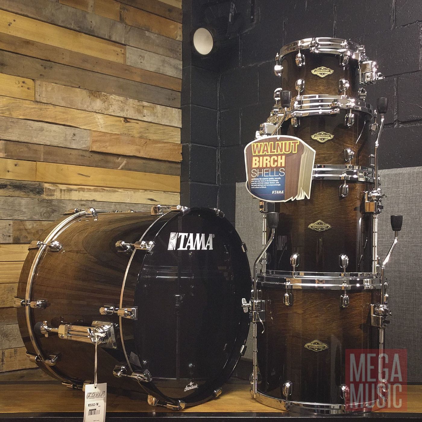 Tama Starclassic Walnut/Birch 22 5 Piece Drum Kit Shell Pack - 22/10/12/14/16 - Transparent Mocha Fade