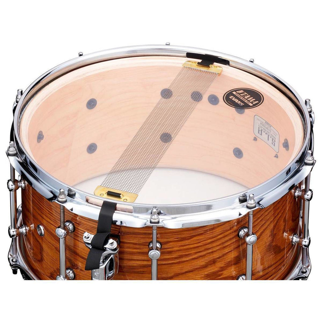 Tama S.L.P. 14 x 7 Inch G-Maple with White Oak Outer Ply Snare Drum in Gloss Tawny Oak