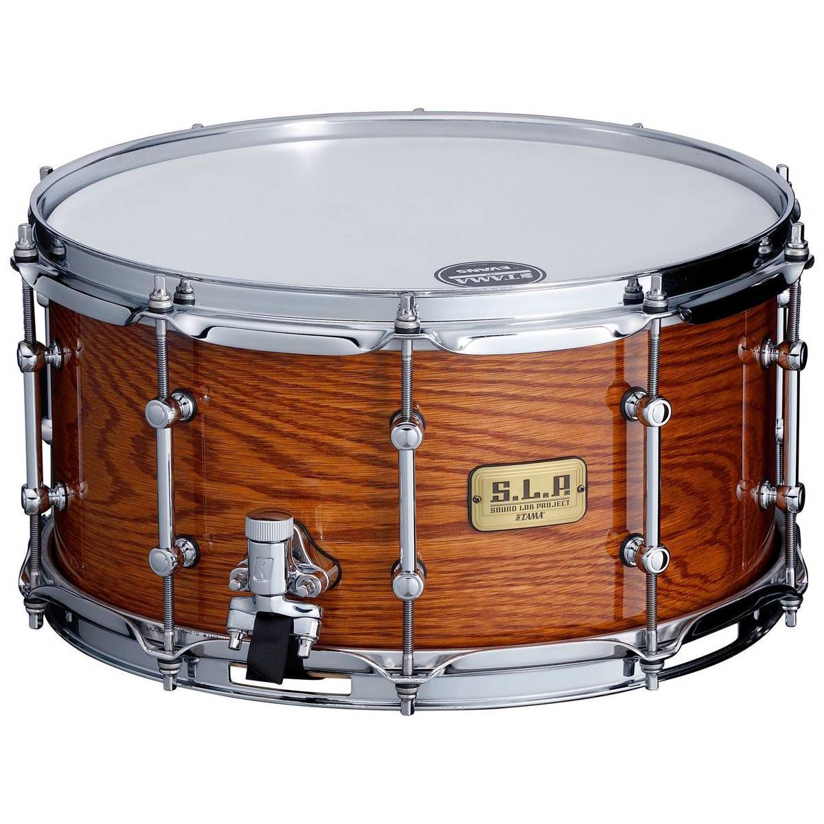 Tama S.L.P. 14 x 7 Inch G-Maple with White Oak Outer Ply Snare Drum in Gloss Tawny Oak