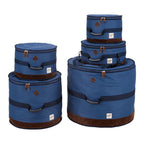 Tama Power Pad Designer Collection 5-piece drum bag set in navy blue for drum kit protection and transport.