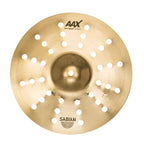 Sabian 212XACB AAX 12-inch Aero Splash BR single cymbal with a bright, shimmering finish and intricate branding details.