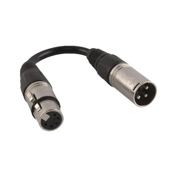 Chauvet DMX-5F3M 5 Pin Female to 3 Pin Male Adaptor