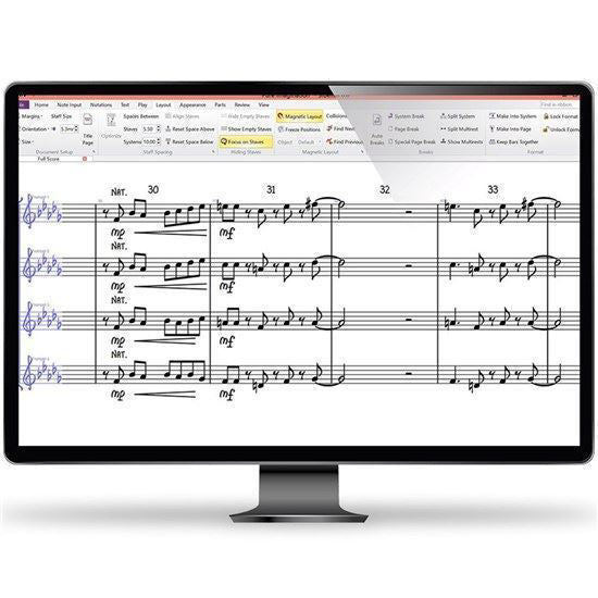 Avid Sibelius Ultimate notation software education version electronic delivery on a digital interface.
