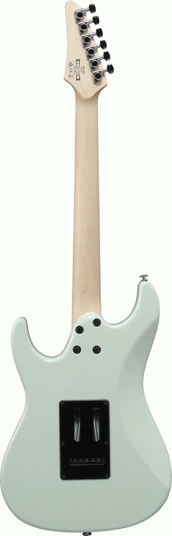 Ibanez AZES40 MGR electric guitar in mint green, showcasing the sleek body, pickups, and modern design of this Ibanez electric guitar.