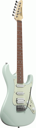 Ibanez AZES40 MGR electric guitar in mint green with a sleek body, six strings, and modern hardware.