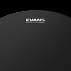 Evans 12-inch Onyx 2-ply coated drum head with black finish, designed for durability and warm sound for drum set.