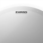Evans 13-inch Genera HD dry coated drum head on a drum, showcasing the textured surface designed for durable sound quality.