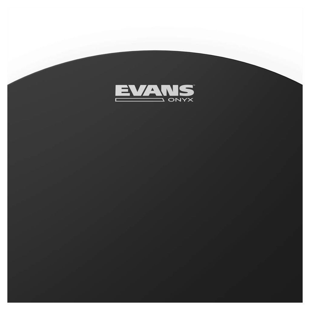 Evans 13-inch Onyx 2-ply coated drum head with black finish, designed for durable, high-quality sound in drum performances.