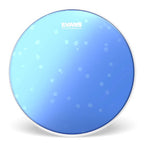 Evans 14-inch hydraulic blue coated drum head for drums, with a smooth blue surface and durable construction.