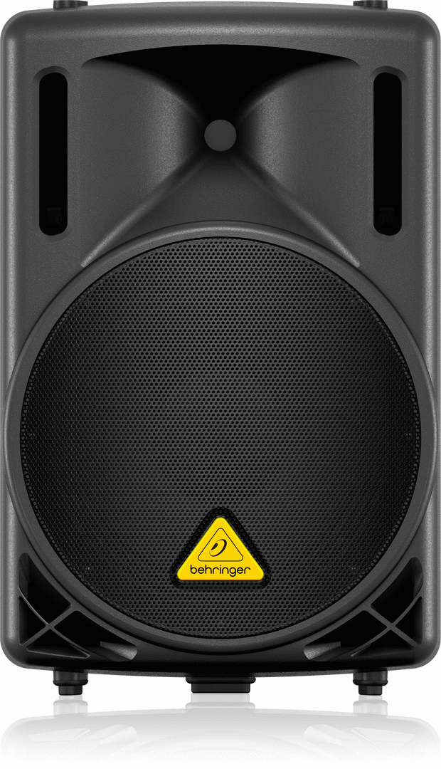 Behringer Eurolive B1500XP powered subwoofer speaker, black cabinet with front grille