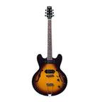 Heritage H-530 Standard hollowbody electric guitar in original sunburst finish, showcasing its wood body and vintage-style hardware.