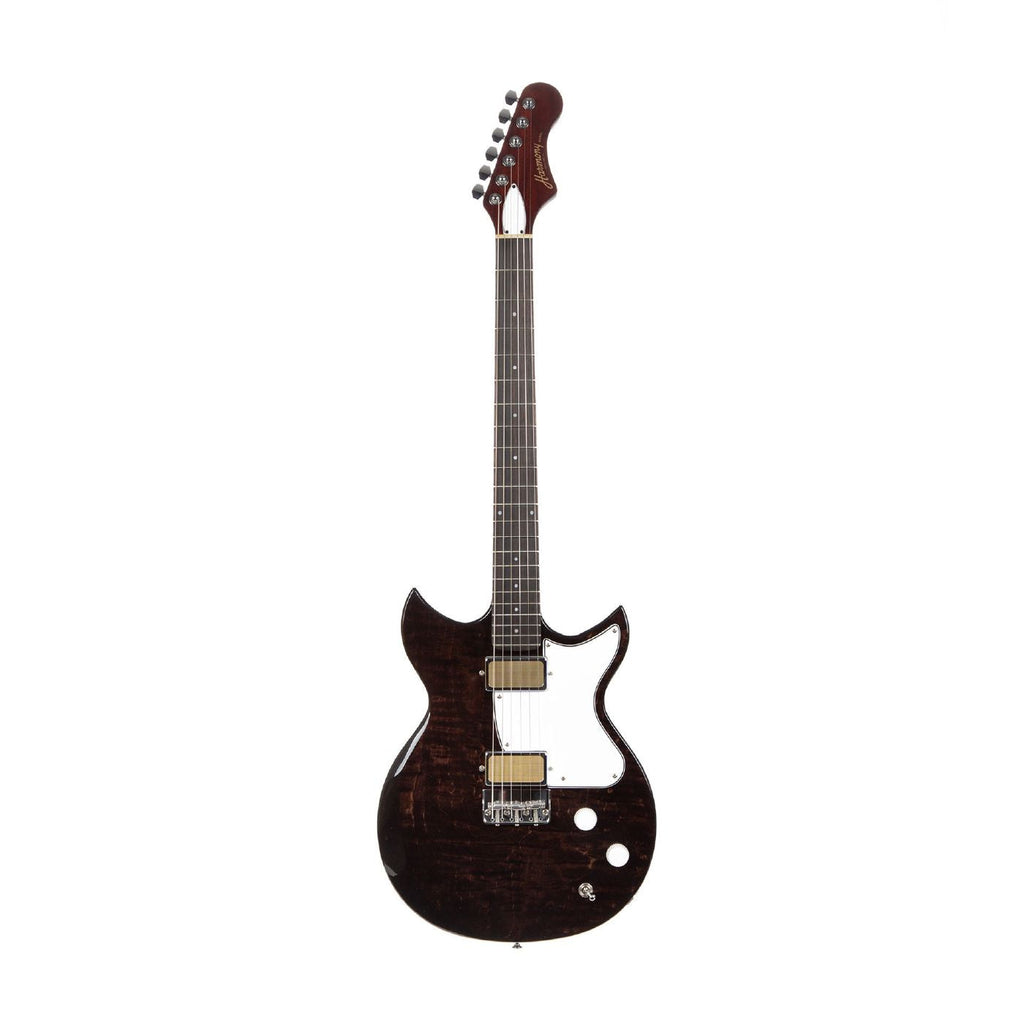Harmony Standard Series Rebel Electric Guitar with Flame Maple Top in Transparent Black