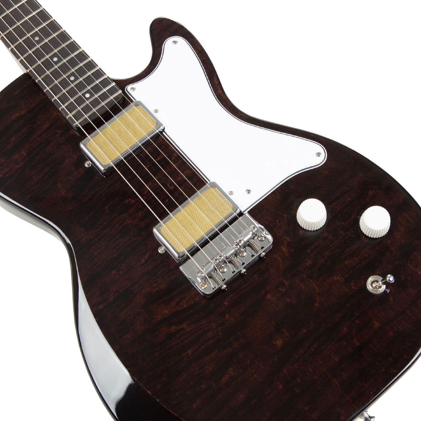 Harmony Standard Series Jupiter Electric Guitar with Flame Maple Top in Transparent Black