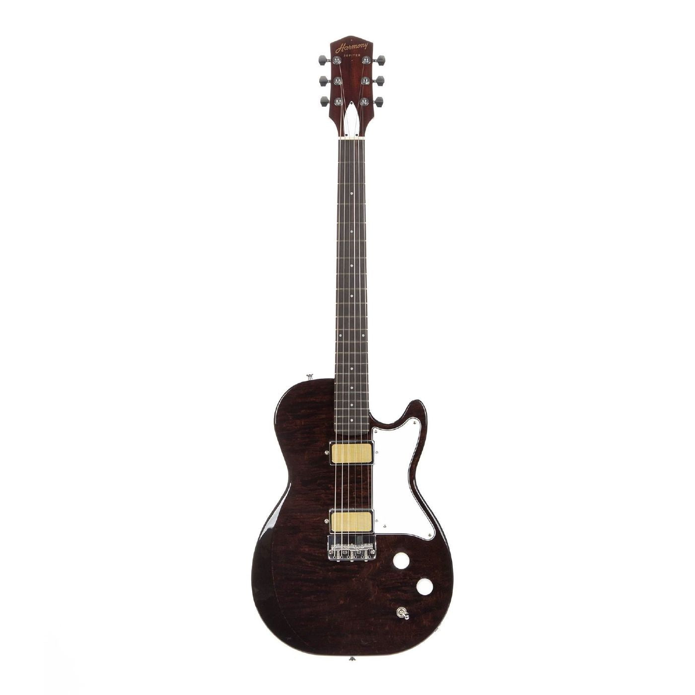 Harmony Standard Series Jupiter Electric Guitar with Flame Maple Top in Transparent Black