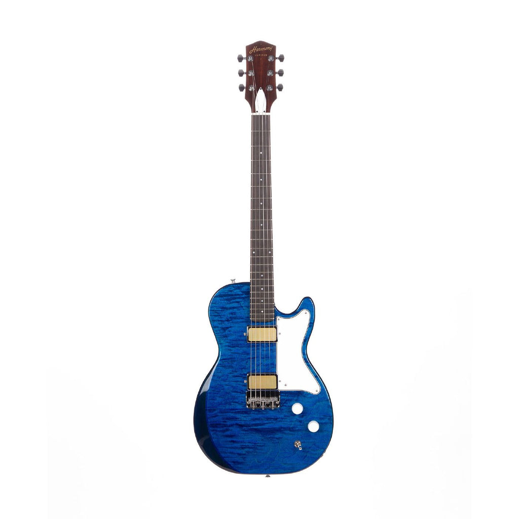 Harmony Standard Series Jupiter Electric Guitar - Flame Maple Top - Transparent Blue