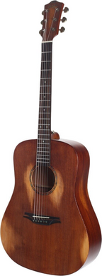 Bromo Guitar BAR1H Rocky Mountain all solid dreadnought acoustic guitar with a natural wood finish and steel strings.