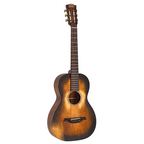 Bromo Guitar BAR6HHS Rocky Mountain all solid wood parlour acoustic guitar with a natural finish and detailed craftsmanship.