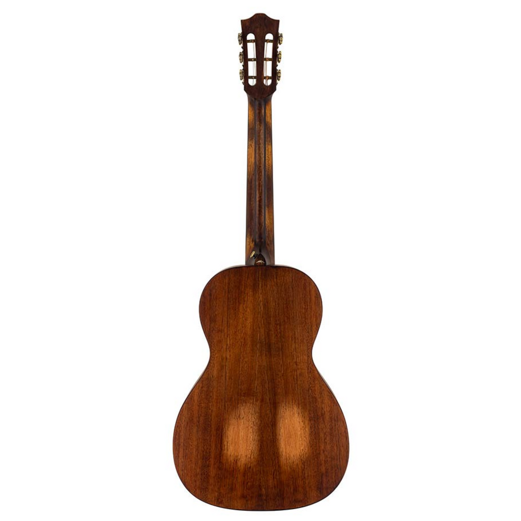 Bromo Guitar BAR6HHS Rocky Mountain all solid wood parlour acoustic guitar with a natural finish and six-string design.