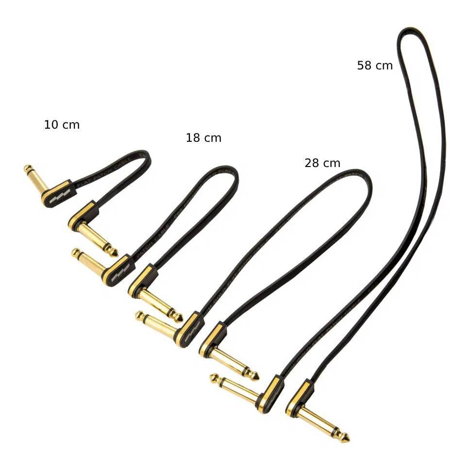 EBS Premium Gold Flat Patch Cables - 18 cm