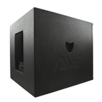 AVE Bassboy3 powered 18-inch subwoofer with bass speaker and control panel for deep, powerful sound in professional audio setups.