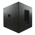 AVE Bassboy3 powered 18-inch subwoofer with a black enclosure, designed for deep bass in professional audio systems.