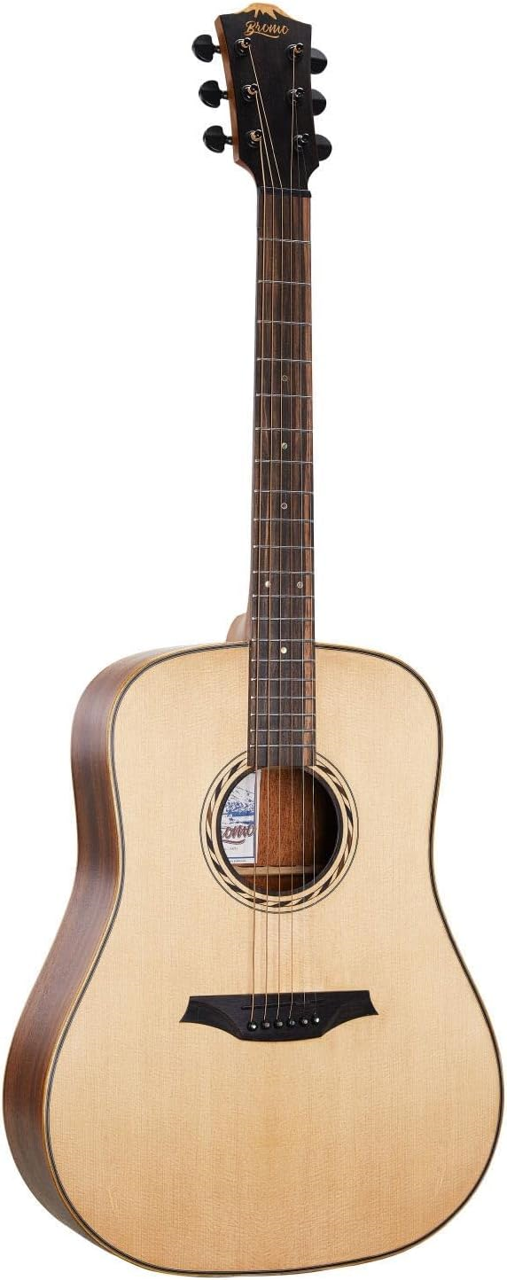 Bromo Guitar BAT1 Tahoma Solid Top Dreadnought Acoustic Guitar