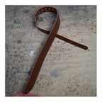 Colonial Leather  2.5 inch Solid Hide Leather Guitar Strap - Brown
